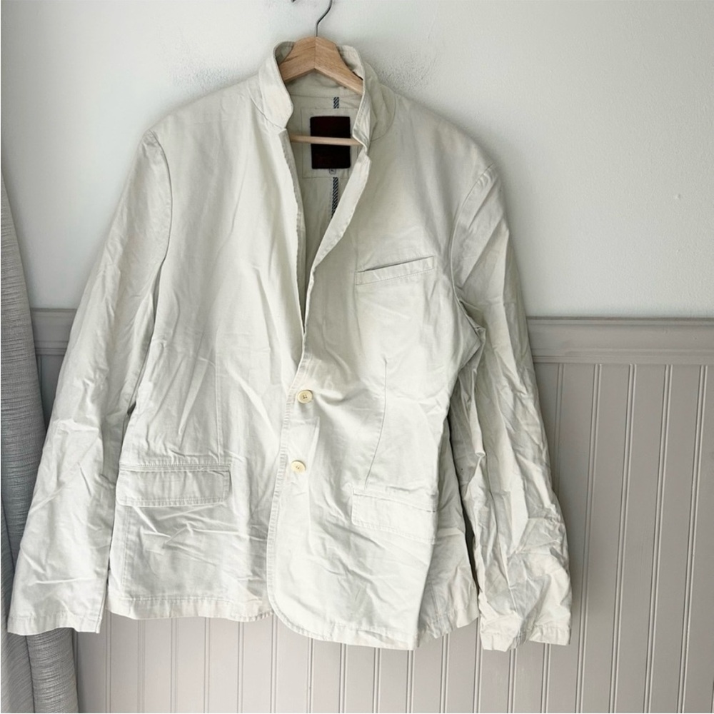 Vintage GUESS Men’s XL Cream 100% Cotton 2-Button Blazer